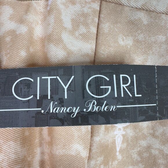 Nancy Bolen City Girl Sahara Denim Pants Tan Tie‎ Dye Zebra 10 Cropped Boho NWT - Picture 11 of 15